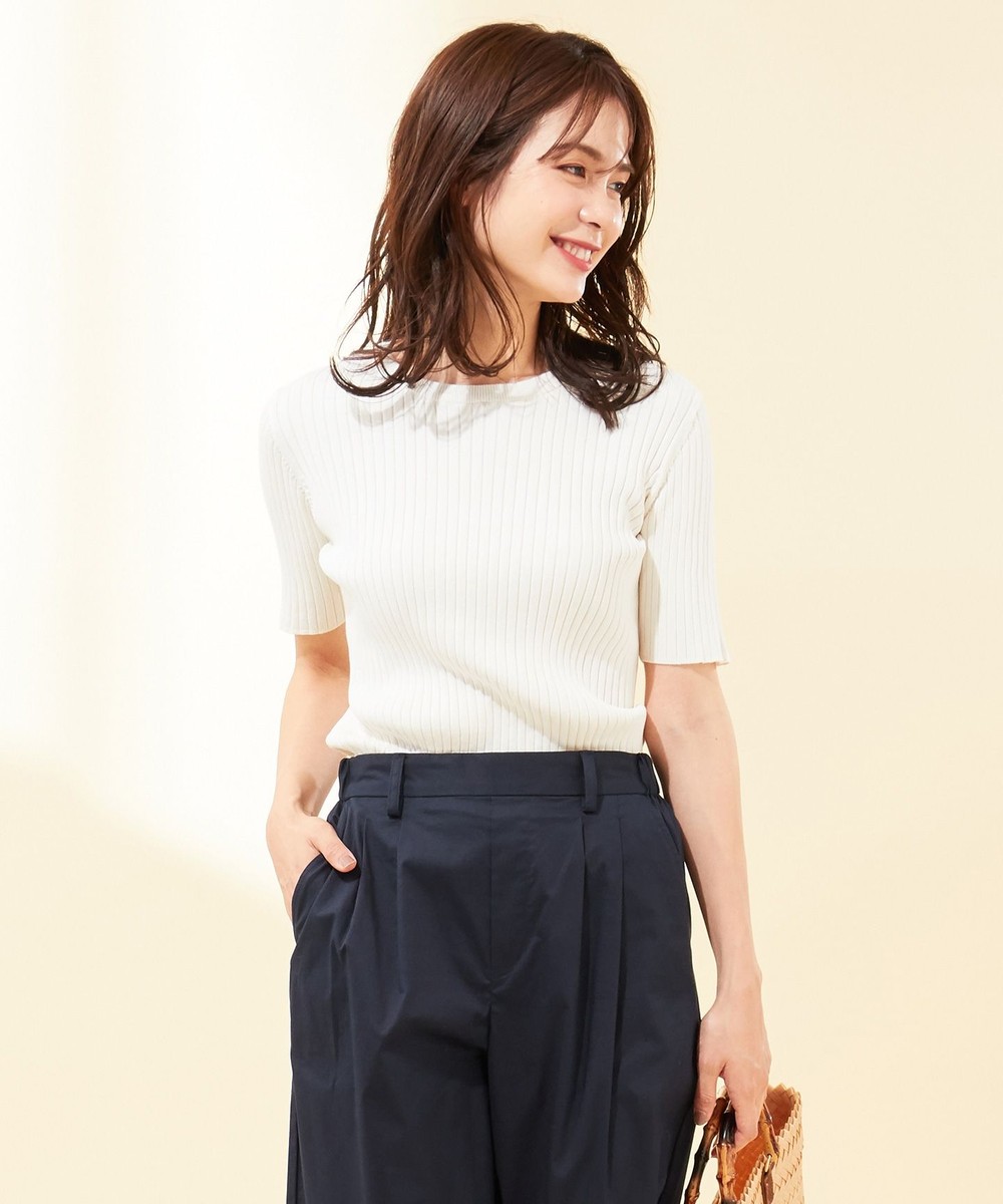 【オンワード】 any FAM>トップス 【毛羽立ちにくい】コンパクトコットンリブ ニット パープル 3 レディース 【送料無料】