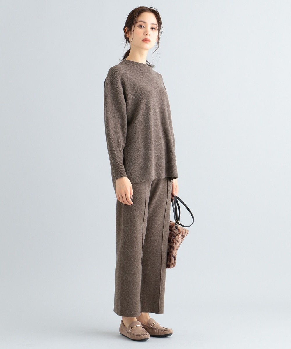 【オンワード】 any FAM>トップス 【おうち時間に】ニットパンツ セットアップ ベージュ 2 レディース 【送料無料】