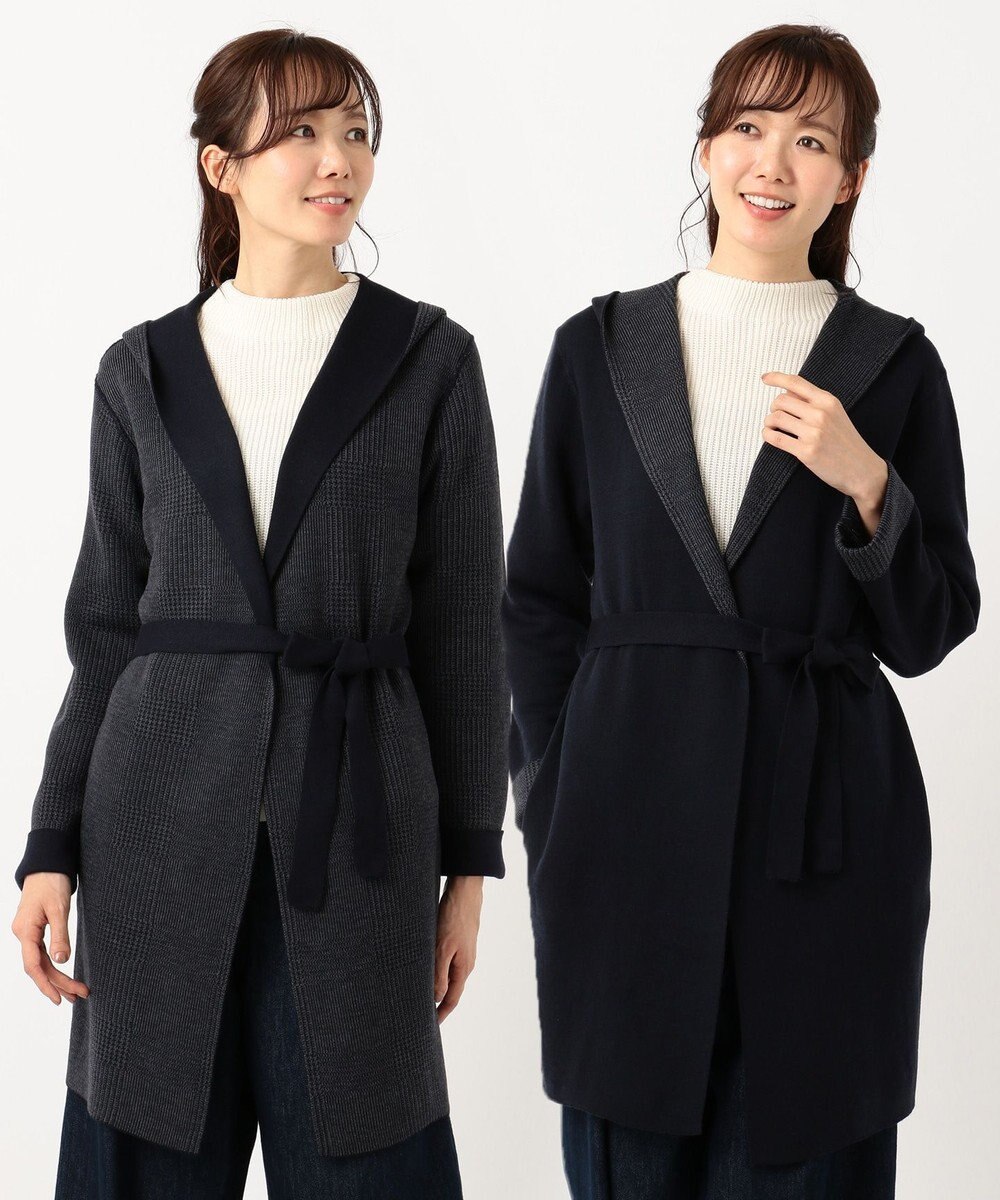 2way グレンチェック 無地 リバーシブル コーディガン Any Famファッション通販 公式通販 オンワード クローゼット