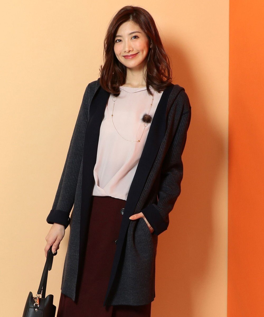 2way グレンチェック 無地 リバーシブル コーディガン Any Famファッション通販 公式通販 オンワード クローゼット