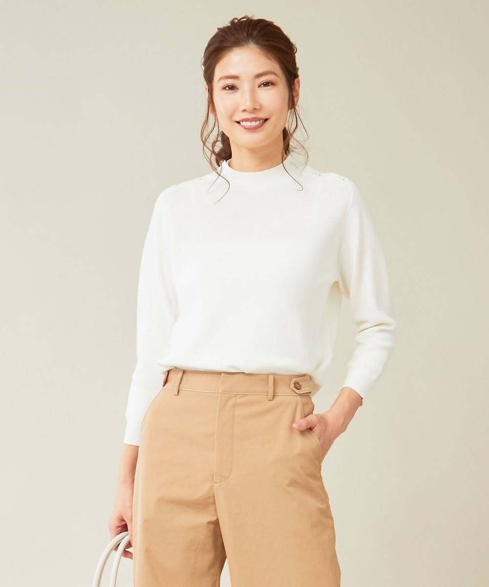 【オンワード】 J.PRESS LADIES L>トップス 【洗える】コットン片畦 ニット ライトオレンジ T15 レディース 【送料無料】