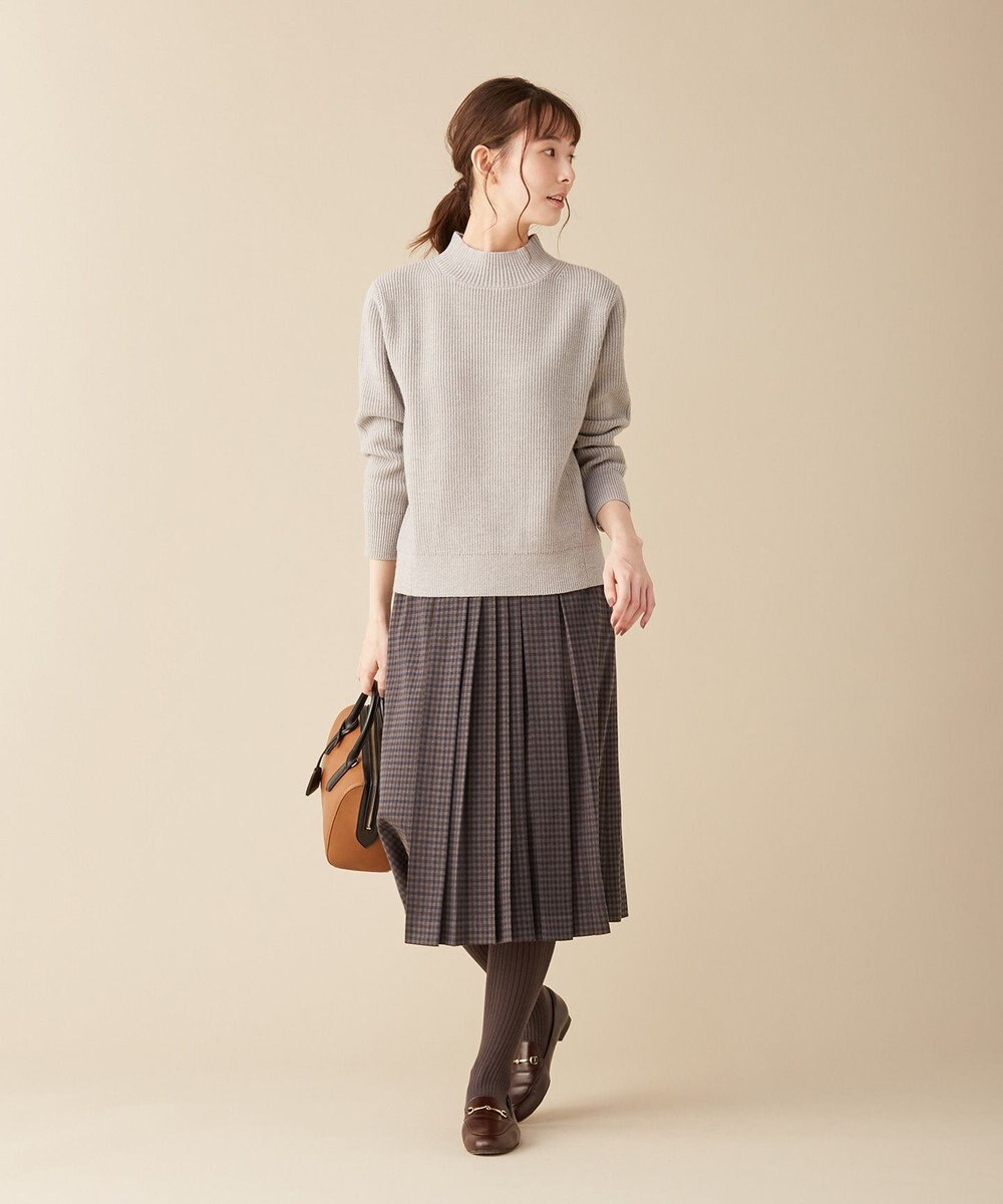 J.PRESS LADIES 【洗える】ウールブレンド片畦 ニット 