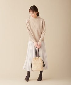 J.PRESS LADIES 【洗える】ウールブレンド片畦 ニット