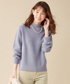 J.PRESS LADIES 【洗える】ウールブレンド片畦 ニット