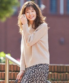 J.PRESS LADIES 【洗える】ウールブレンド片畦 ニット