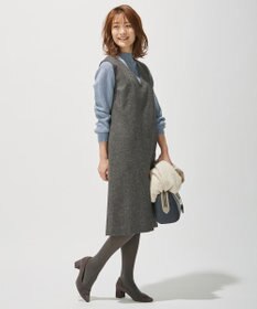 J.PRESS LADIES 【洗える】ウールブレンド片畦 ニット