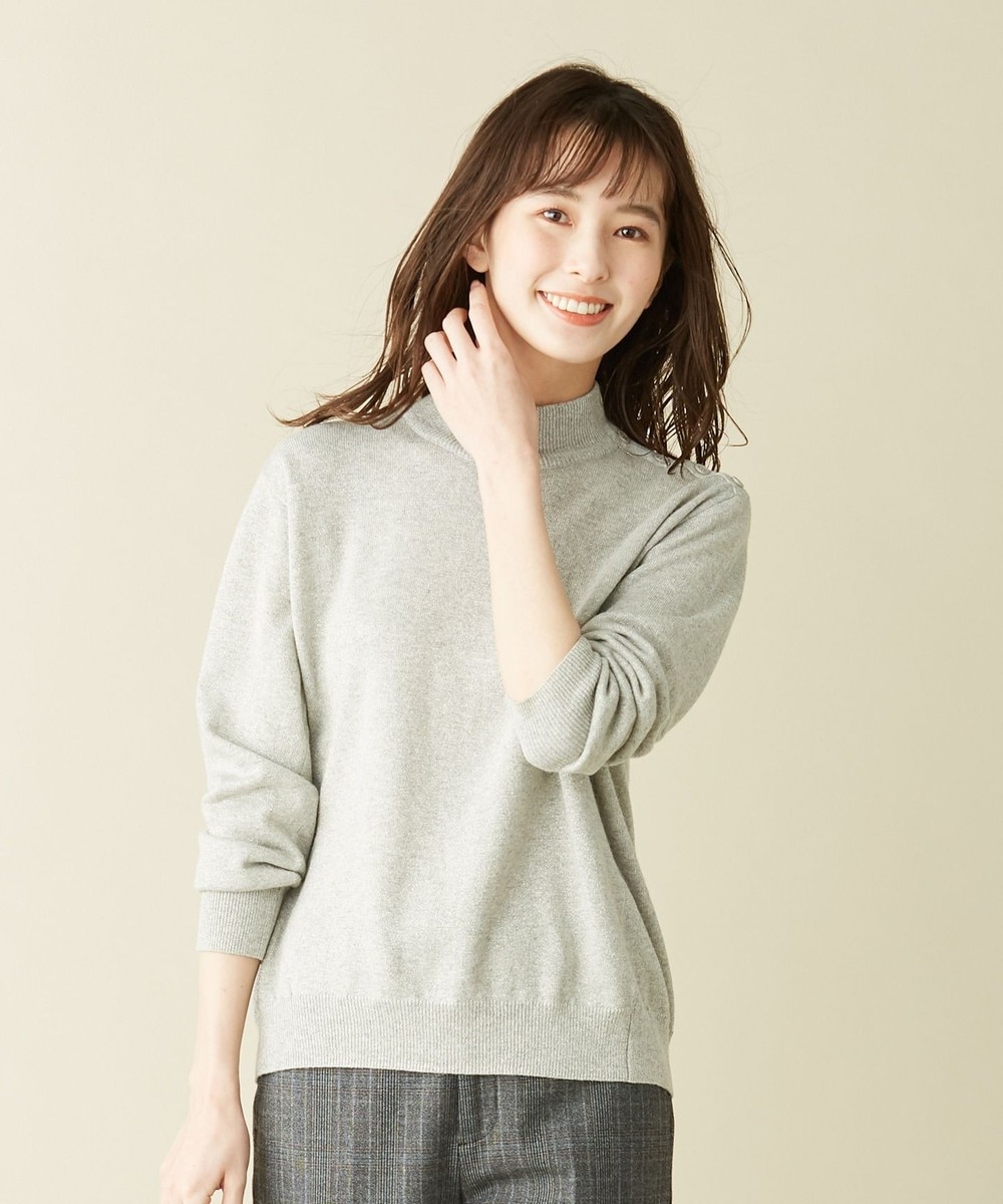 【オンワード】 J.PRESS LADIES L>トップス 【WEB限定色あり】洗える ラメニット ハイネック ベージュ T15 レディース 【送料無料】