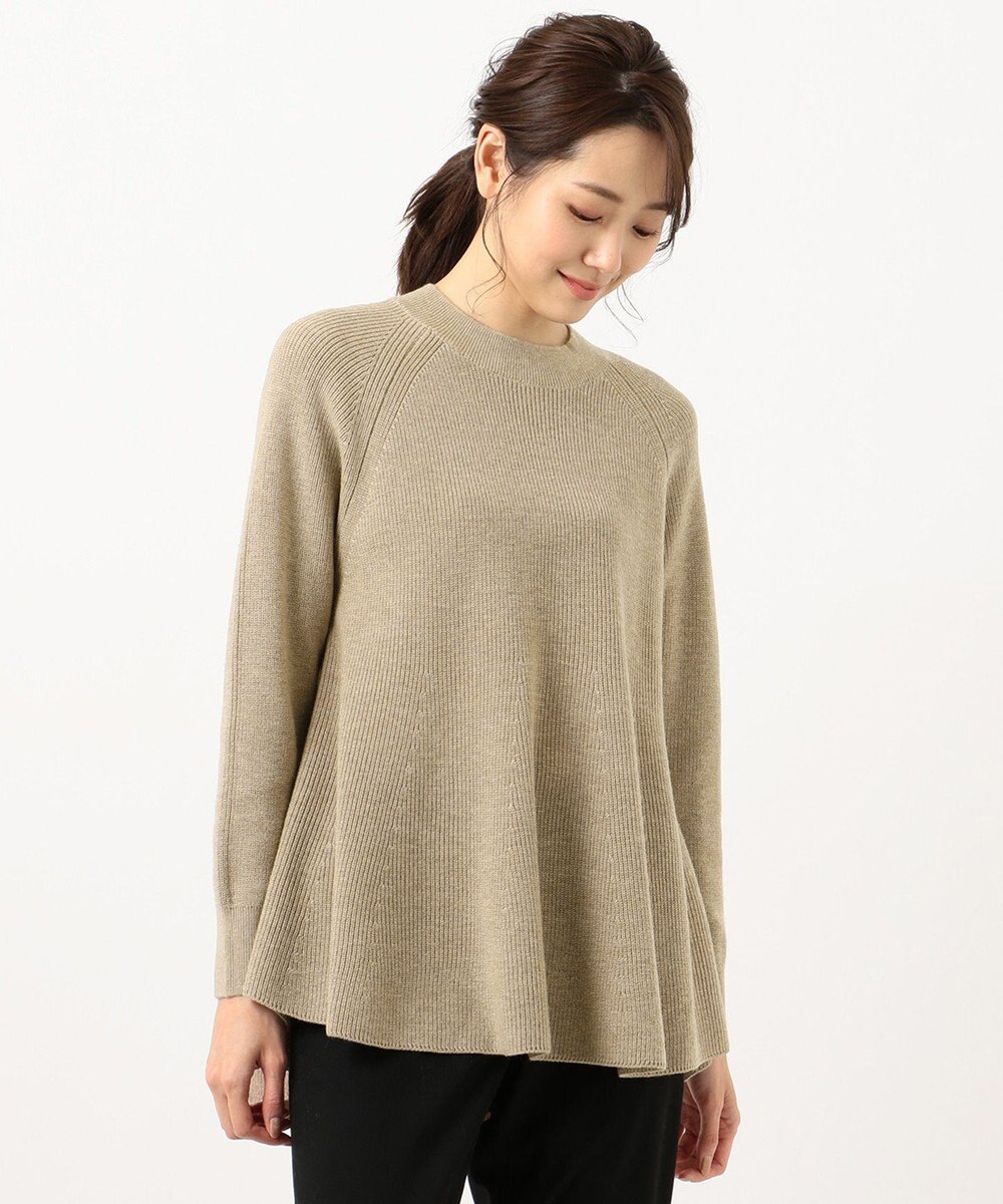 J.PRESS LADIES L 【WEB限定】洗えるSEMI WORSTED ポンチョ風 ニット 