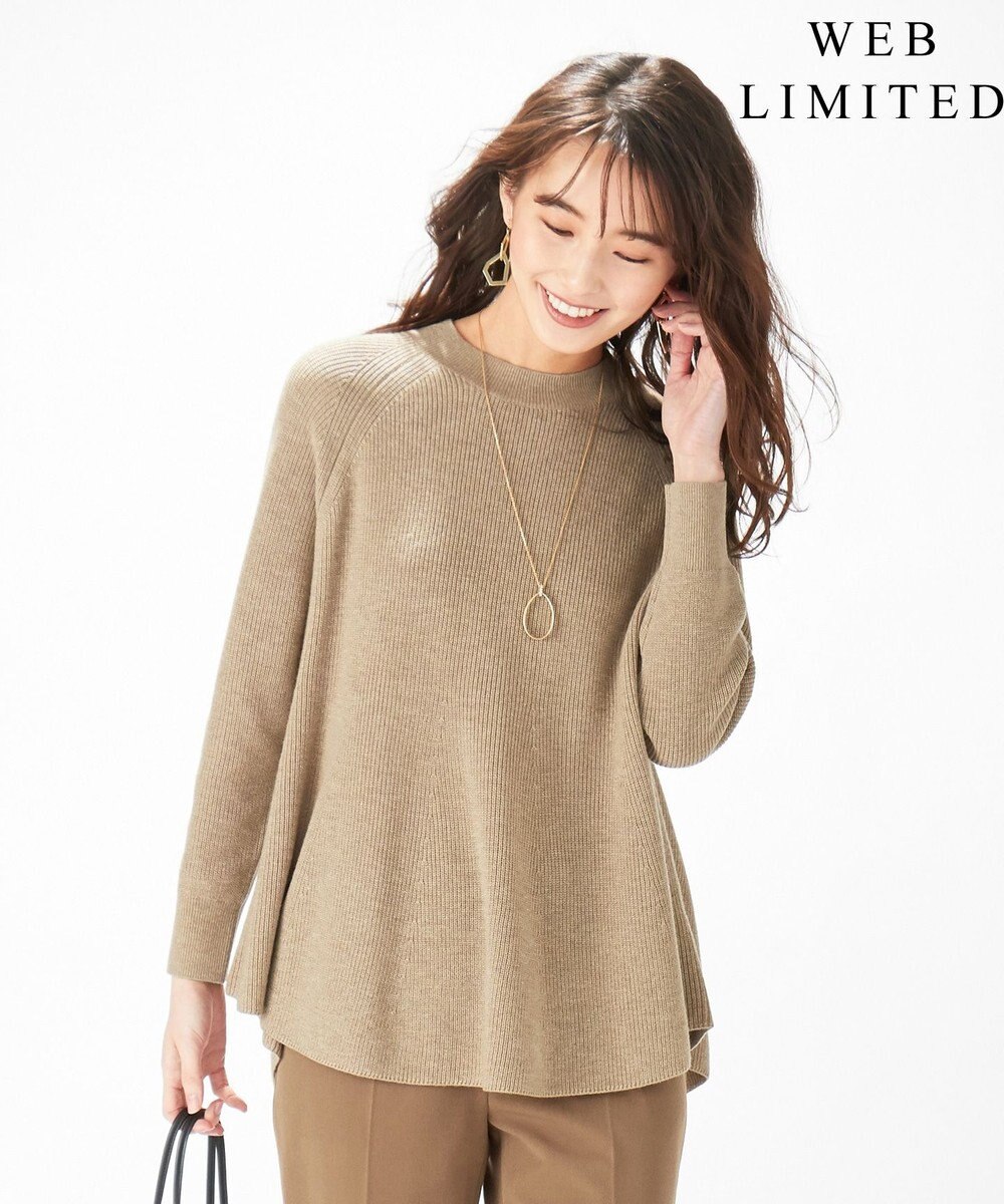 J.PRESS LADIES L 【WEB限定】洗えるSEMI WORSTED ポンチョ風 ニット 