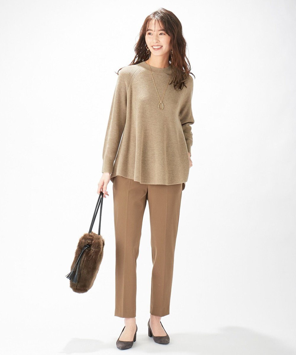 J.PRESS LADIES L 【WEB限定】洗えるSEMI WORSTED ポンチョ風 ニット 