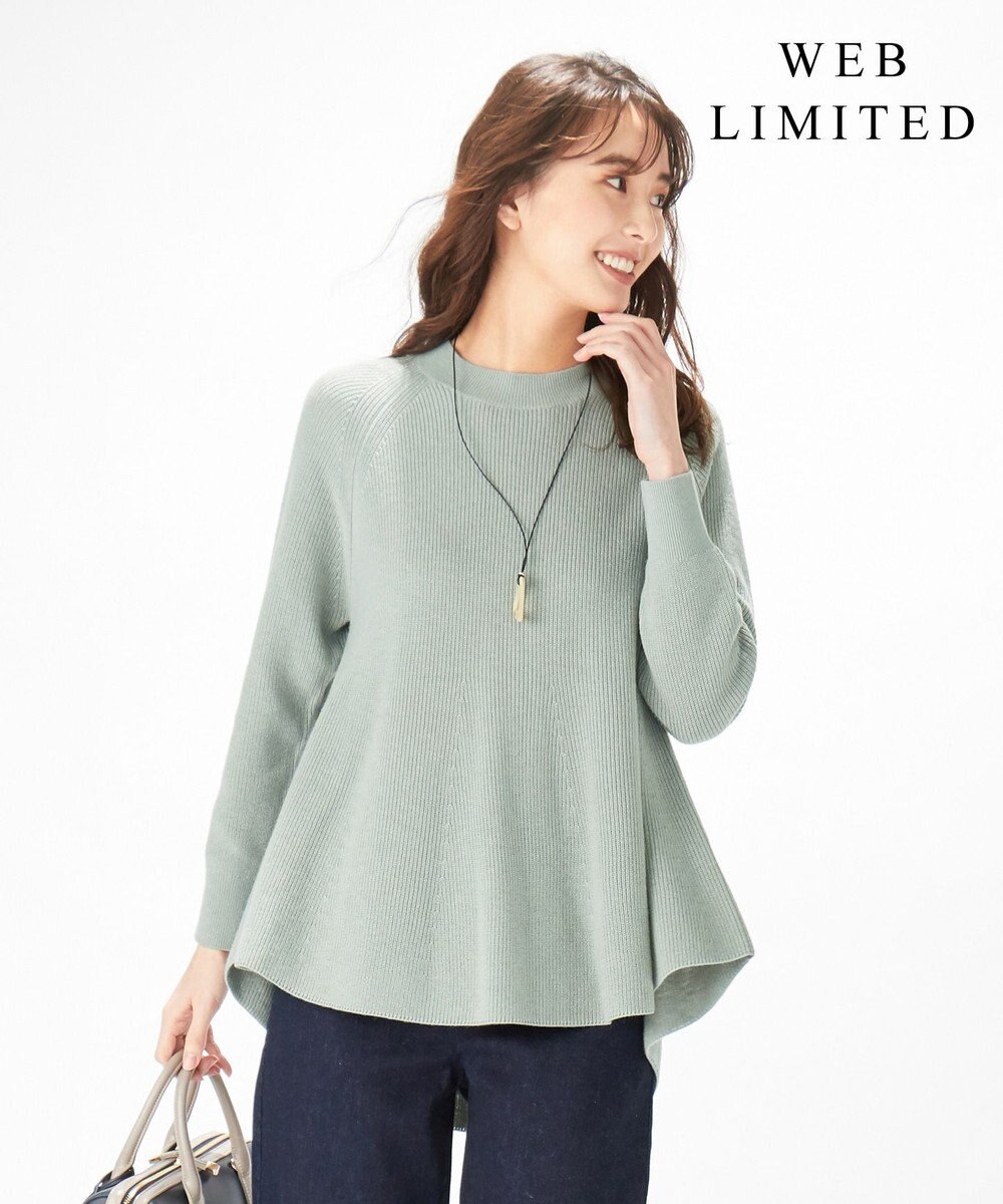 J.PRESS LADIES L 【WEB限定】洗えるSEMI WORSTED ポンチョ風 ニット 