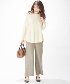 J.PRESS LADIES L 【WEB限定】洗えるSEMI WORSTED ポンチョ風 ニット