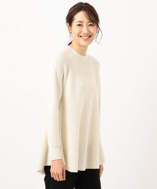 J.PRESS LADIES L 【WEB限定】洗えるSEMI WORSTED ポンチョ風 ニット アイボリー系