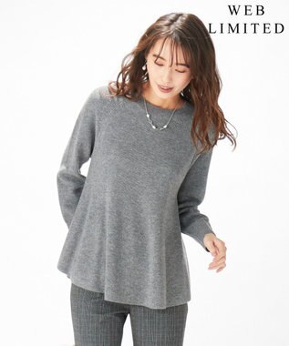 J.PRESS LADIES L 【WEB限定】洗えるSEMI WORSTED ポンチョ風 ニット