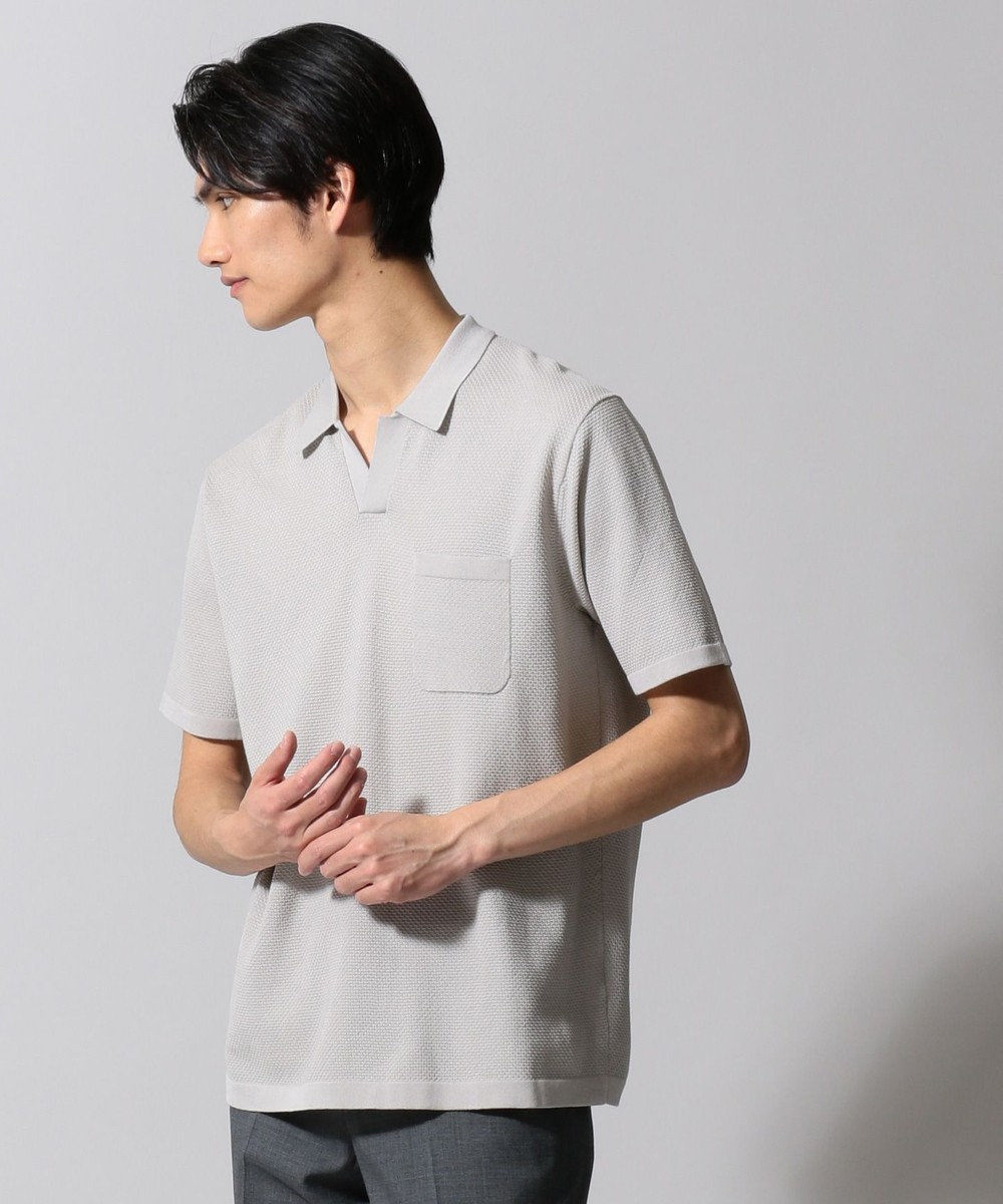 GOTAIRIKU 【ベーシック】ジオメトリックパターンスキッパ ポロシャツ アイボリー系