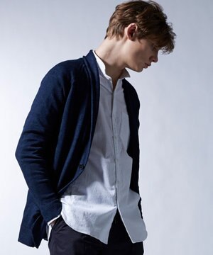  フェイドリネン ショールカラー ニット / カーディガン