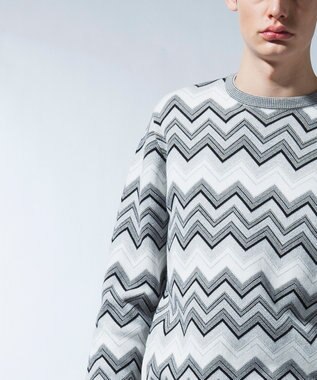 JOSEPH HOMME cotton herringbone jacquard ニット / セーター ライトグレー系1