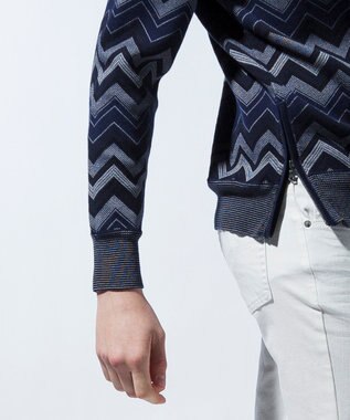 JOSEPH HOMME cotton herringbone jacquard ニット / セーター ネイビー系1