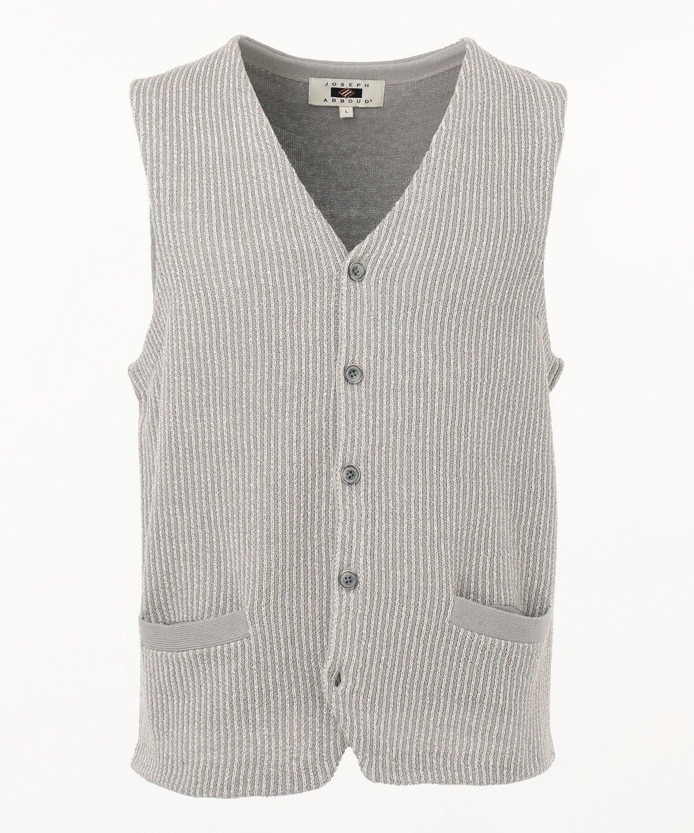 【オンワード】 JOSEPH ABBOUD>トップス 和紙コットンムリネ ニットベスト ネイビー LL メンズ 【送料無料】