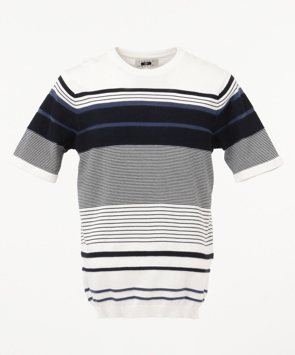 【オンワード】 JOSEPH ABBOUD>トップス GIZA ハイツイストシャインパネルT ニット ホワイト L メンズ 【送料無料】