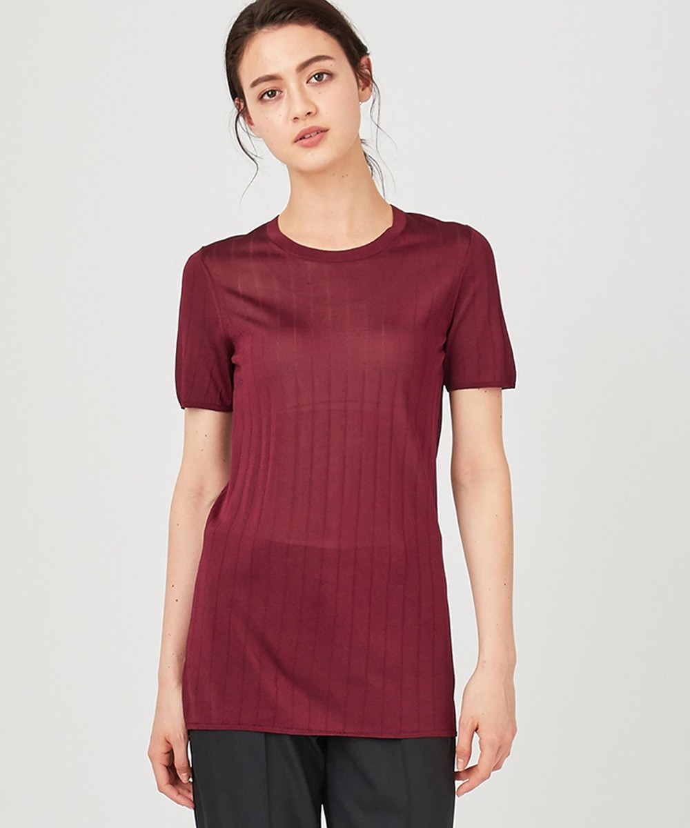 【オンワード】 JOSEPH>トップス 【洗える】シャイニーリブ ニットTシャツ ベージュ L レディース 【送料無料】