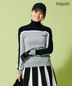  【WOMEN】【IMPORT】カシミヤ混 タートルネックセーター