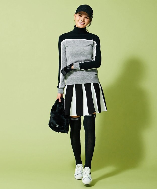 23区GOLF 【WOMEN】【IMPORT】カシミヤ混 タートルネックセーター グレー系