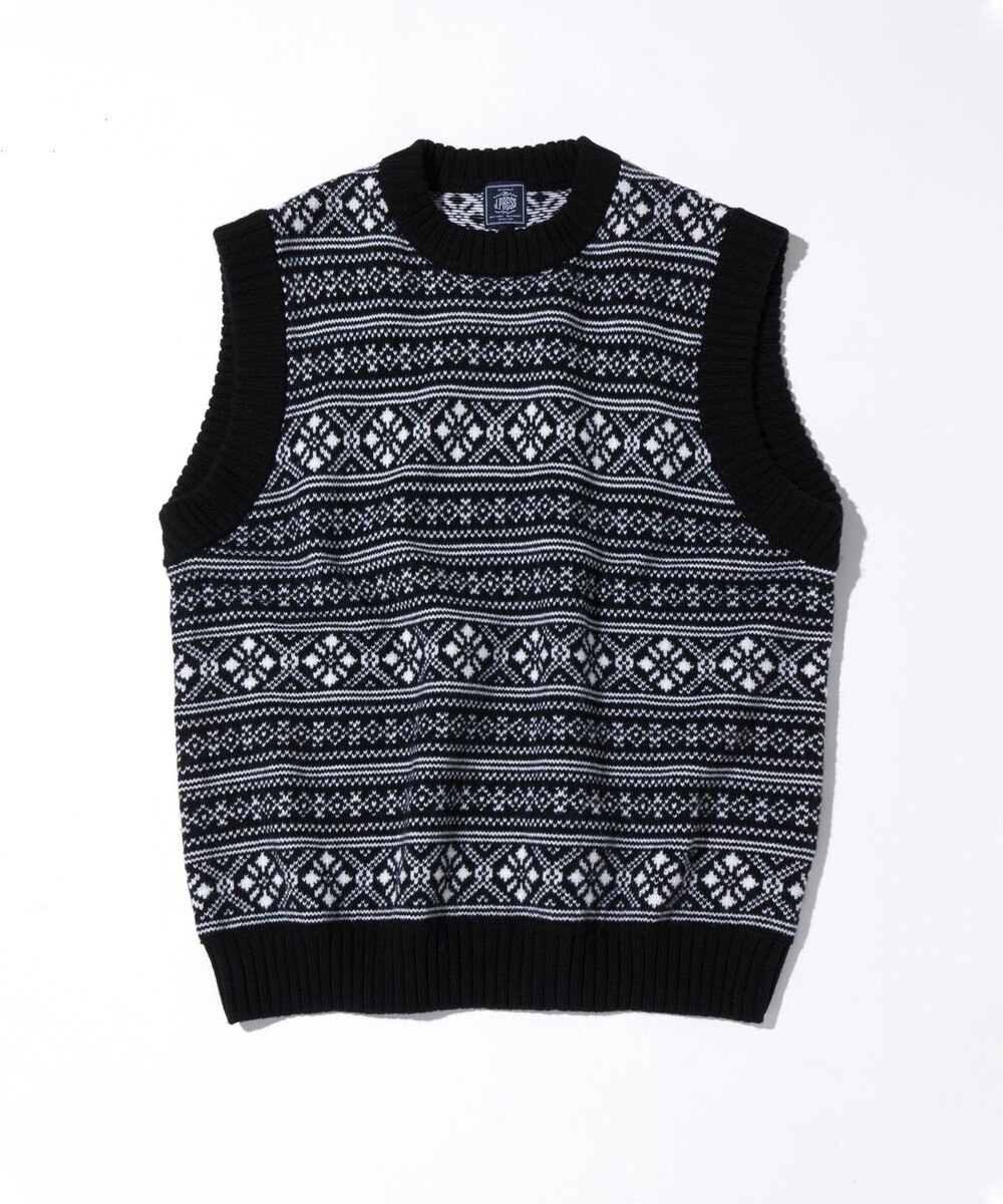 【オンワード】 J.PRESS MEN>トップス 【J.PRESS ORIGINALS】FAIRISLE PATTERN CREWNECK VEST イエロー L メンズ 【送料無料】