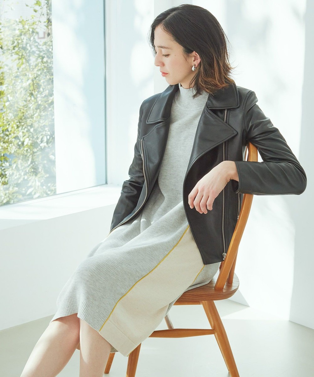 【オンワード】 Paul Smith>ワンピース 【洗える!】 カラーブロッキング ニットワンピース ワイン M レディース 【送料無料】