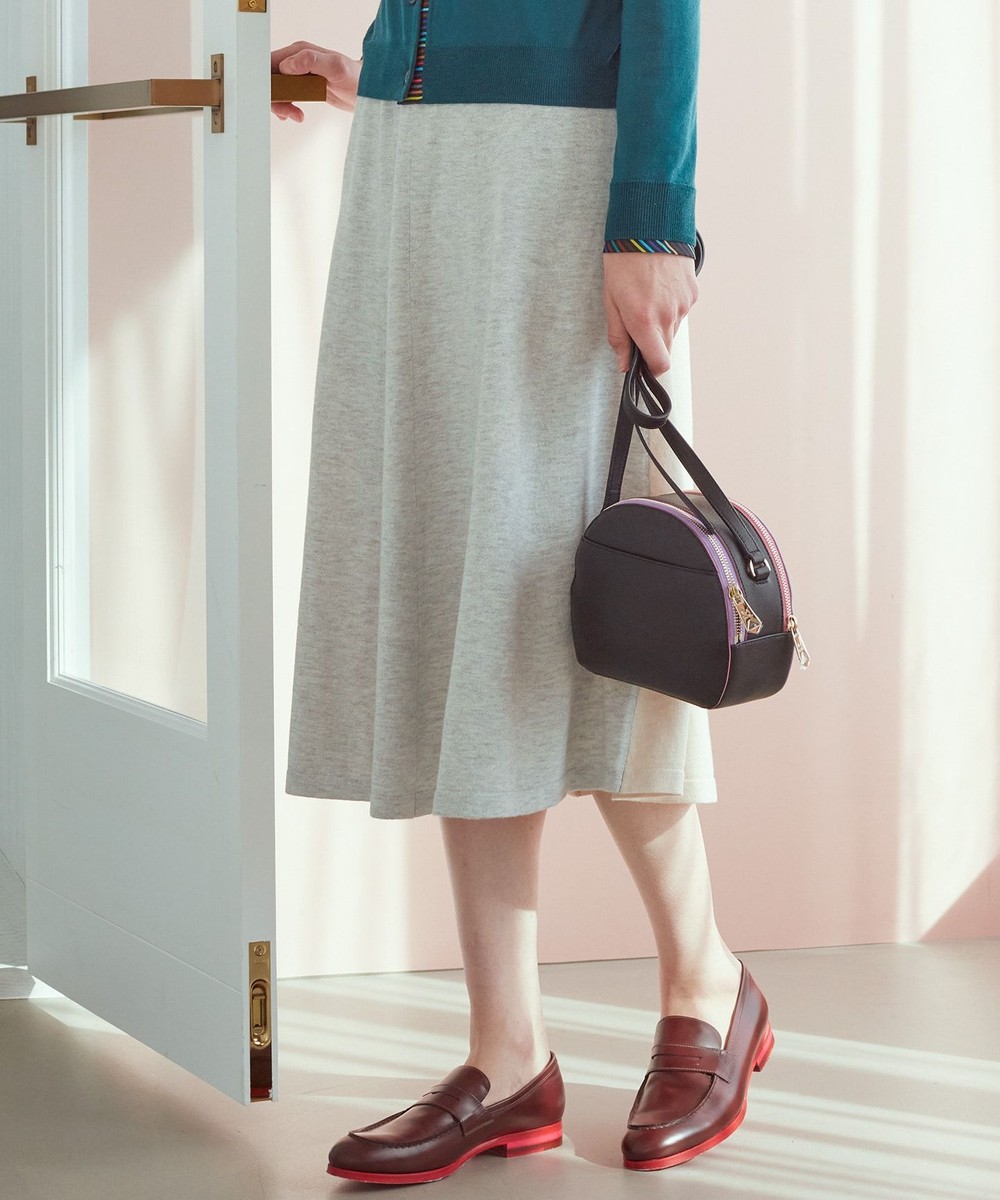 【オンワード】 Paul Smith>トップス 【洗える!】 カラーブロッキング ニットスカート ライトグレー S レディース 【送料無料】