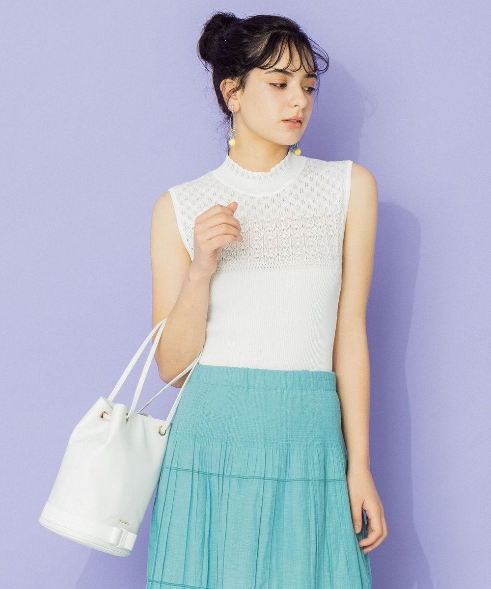 TOCCA 【TOCCA LAVENDER】Lace Knit Pullover トップス ホワイト系
