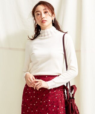 TOCCA 【洗える！】【TOCCA LAVENER】Lace Turtle Knit ニット