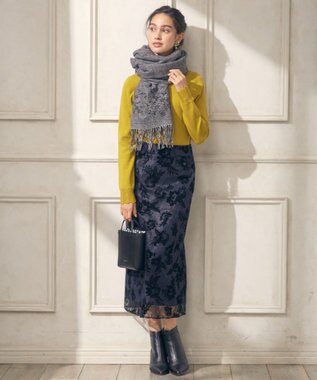 TOCCA 【洗える！】【TOCCA LAVENER】Lace Turtle Knit ニット 黄緑系