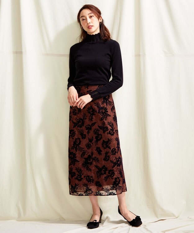 TOCCA 【洗える！】【TOCCA LAVENER】Lace Turtle Knit ニット ブラック系