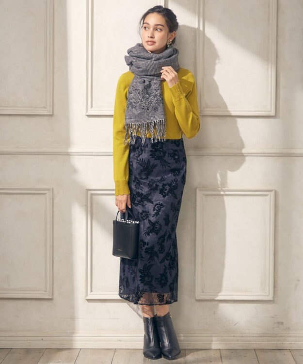TOCCA 【洗える！】【TOCCA LAVENER】Lace Turtle Knit ニット 黄緑系