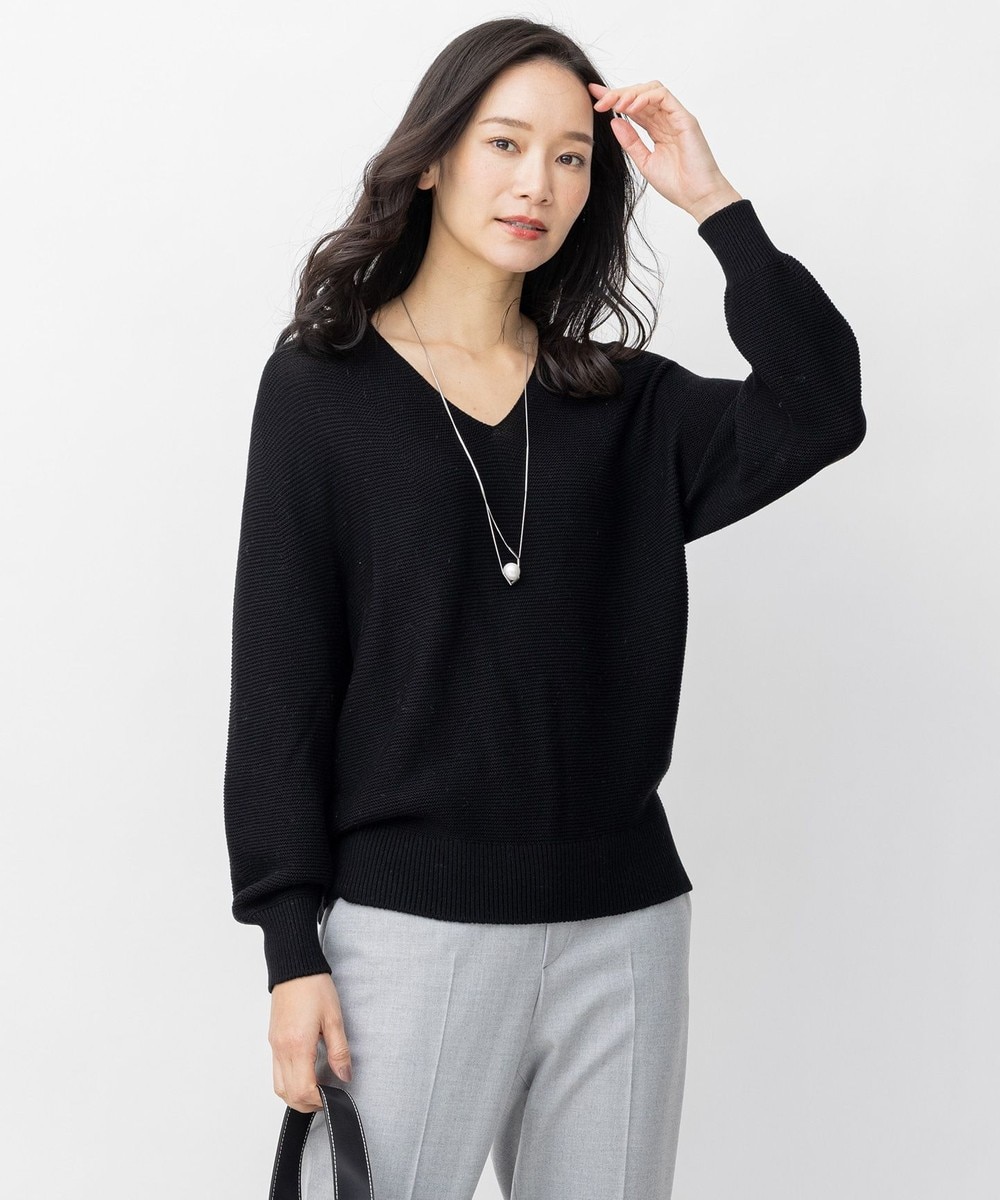 【オンワード】 自由区>トップス キュプラ&ウール ホールガーメント Vネックニット レッド 38 レディース 【送料無料】