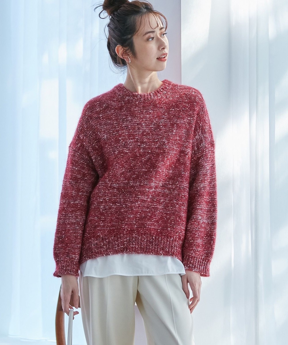 【オンワード】 23区 L>トップス 【洗える】ツィーディモヘヤブレンド クルーネック ニット ベージュ 44 レディース 【送料無料】