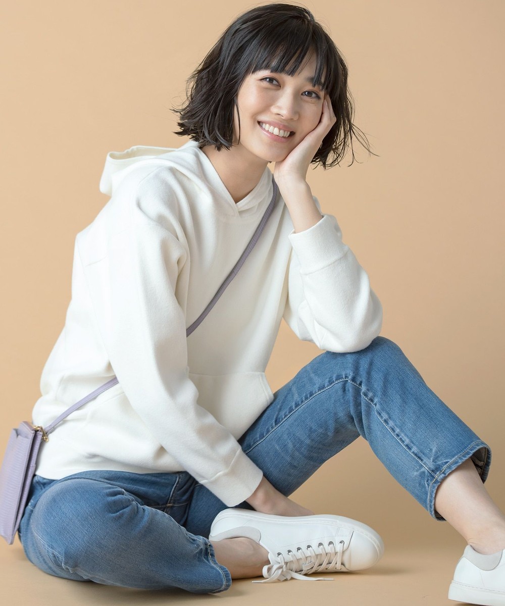 【オンワード】 23区 L>トップス 【洗える】ビスコース ウール フーデッド ニット パーカー ライトグリーン 48 レディース 【送料無料】