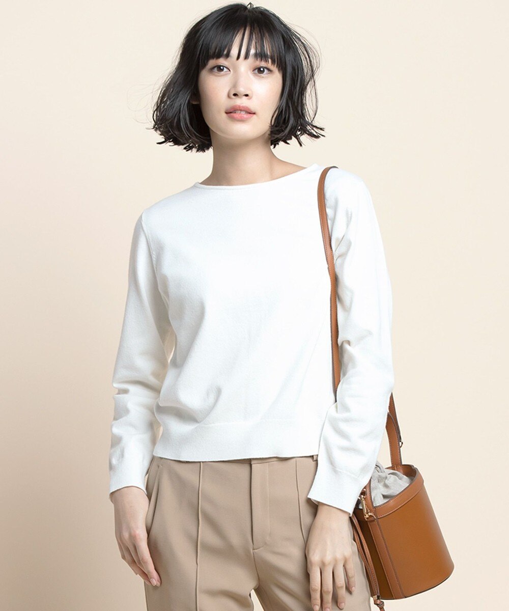 【オンワード】 23区 L>トップス 【洗える】ビスコース ウール バックボタン ニット ライトグリーン 48 レディース 【送料無料】