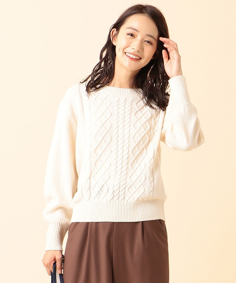 【オンワード】 any SiS L>トップス 【洗える】ライトケーブル ニット マスタード 4 レディース 【送料無料】