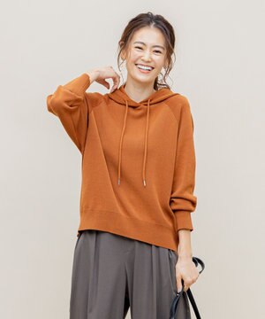 【洗える】テンセルウール ニットパーカー