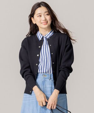 【洗える】スムースラメ ニットブルゾン