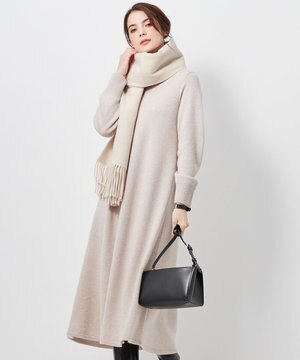 カシミヤブレンドバルキーニットワンピース