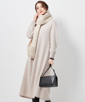 カシミヤブレンドバルキーニットワンピース