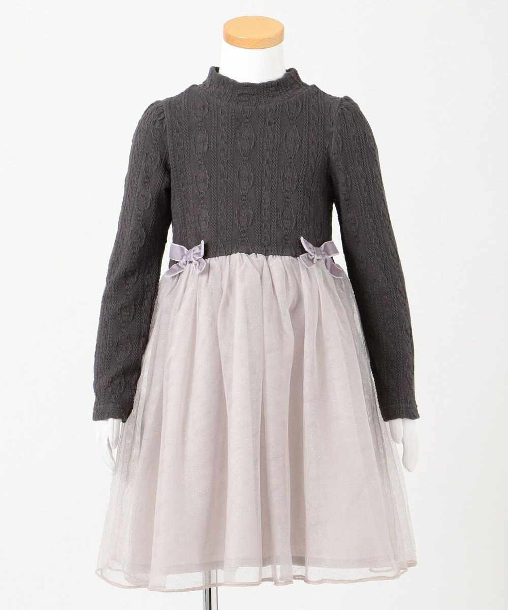 90 130cm ケーブルニットxラメチュール ワンピース Any Fam Kidsファッション通販 公式通販 オンワード クローゼット