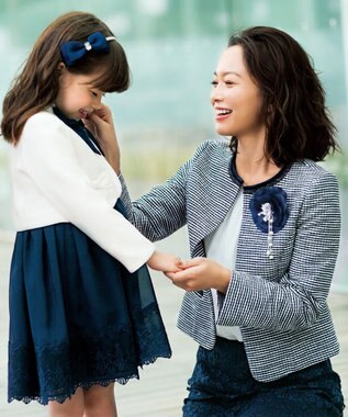 ANY 【セレモニー】レース＆シフォン ワンピース ネイビー系