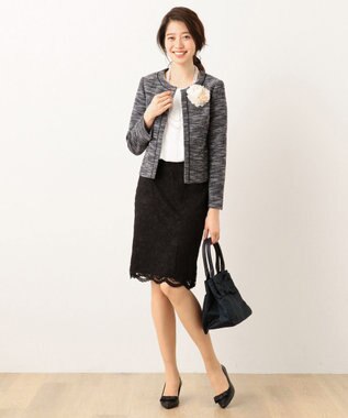 ANY 【セレモニー】レース＆シフォン ワンピース ブラック系