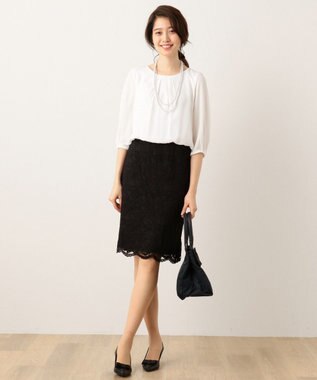 ANY 【セレモニー】レース＆シフォン ワンピース ブラック系