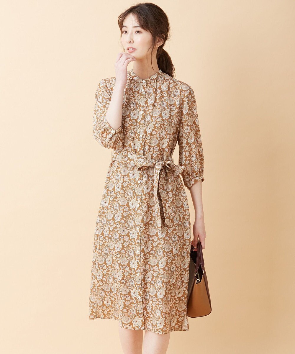 洗える liberty tiger lily ワンピース キャメル系5 f