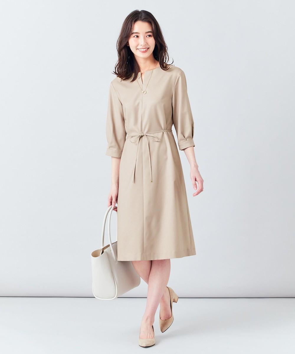【オンワード】 J.PRESS LADIES L>ワンピース 【洗える】OXIJEWELストレッチ ワンピース ベージュ T15 レディース 【送料無料】
